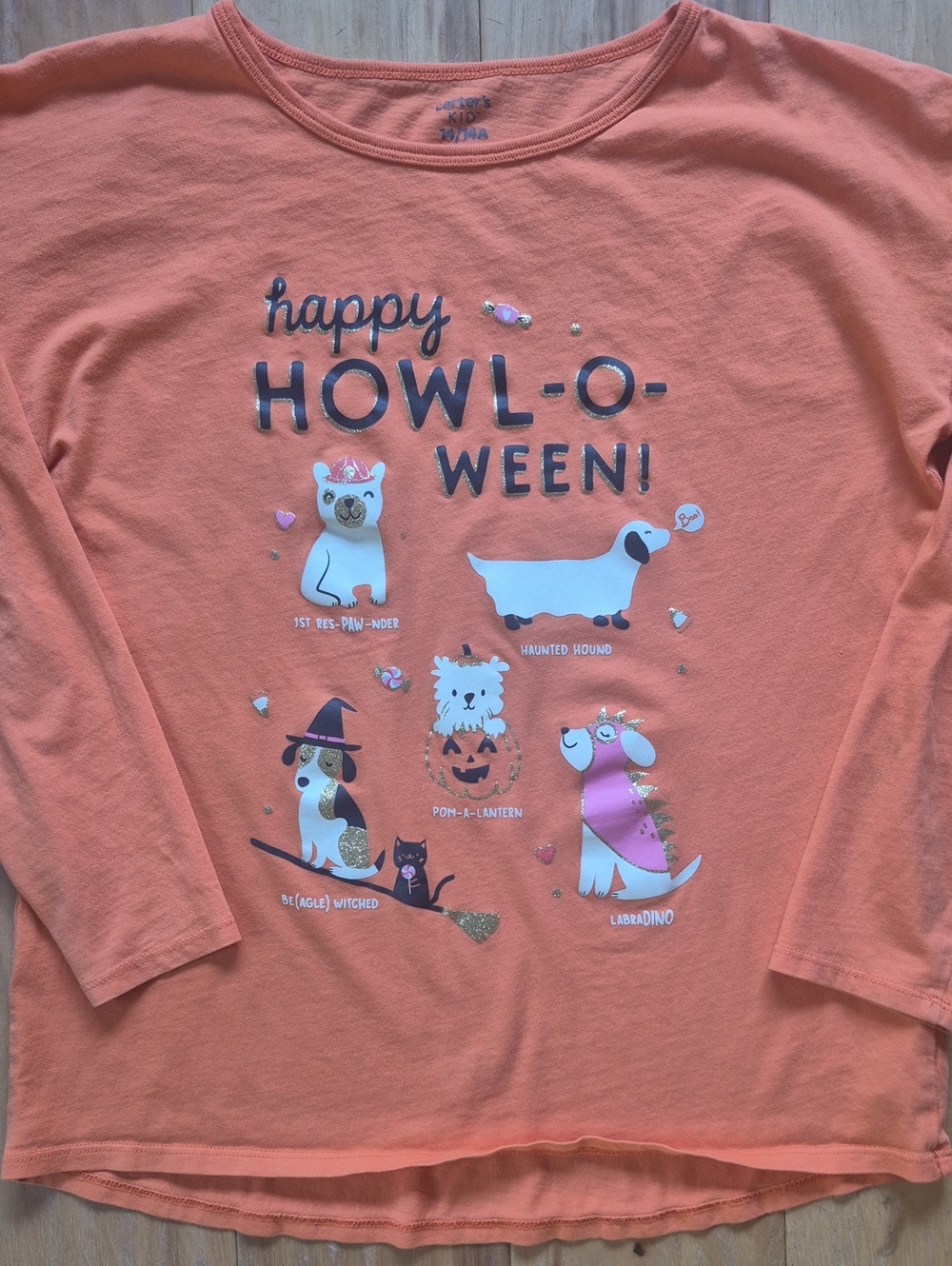 Carter's Orange 'Happy Howl-O-Ween' Long-Sleeve Tee